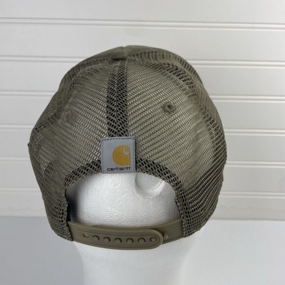 Carhartt Snapback Trucker Hat Burnt Olive Green Camouflage Adjustable Mesh Back - Picture 3 of 8